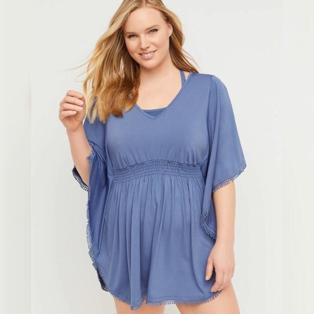 Cacique Swim Cover Dress | Smocked Empire Waist